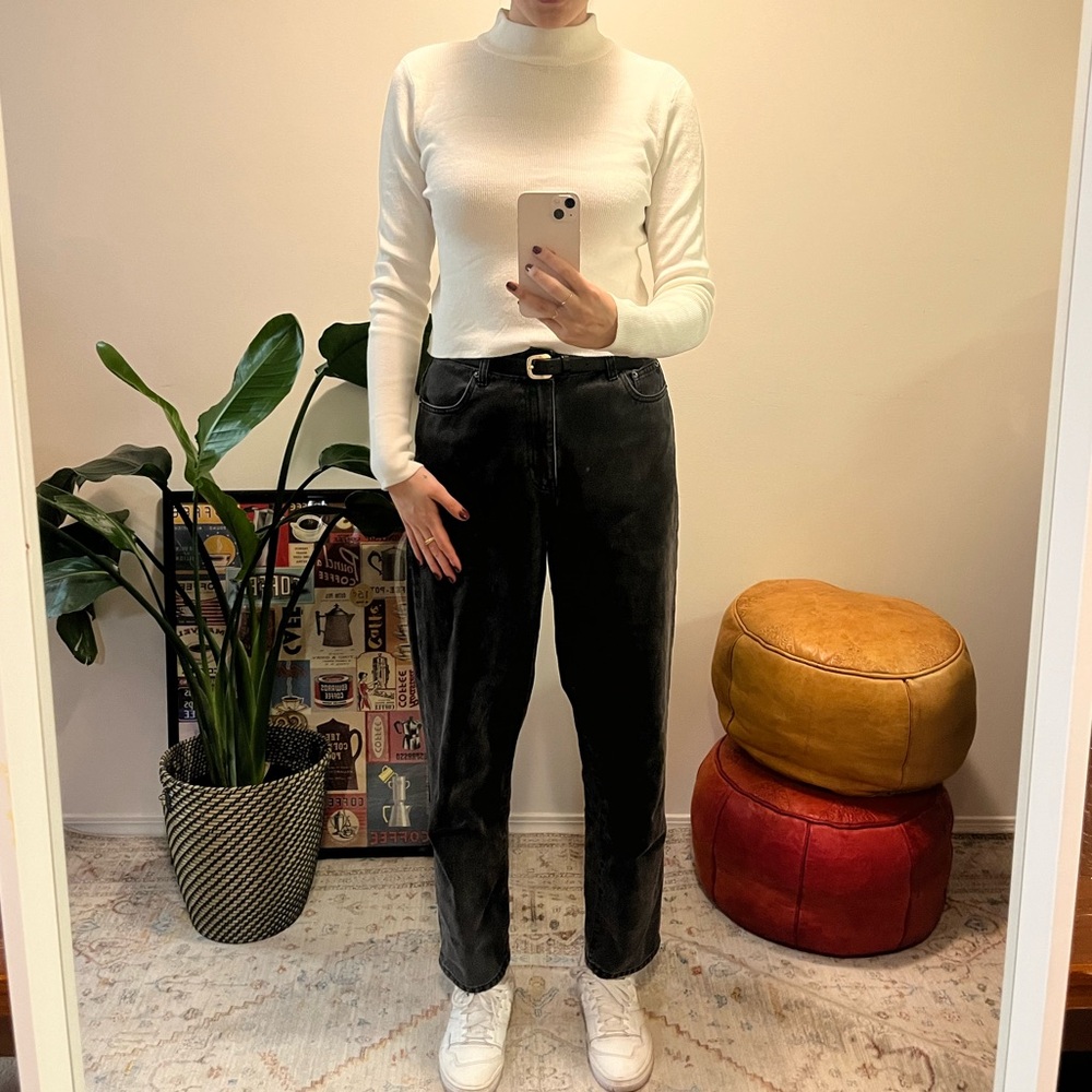 White Knit Mockneck